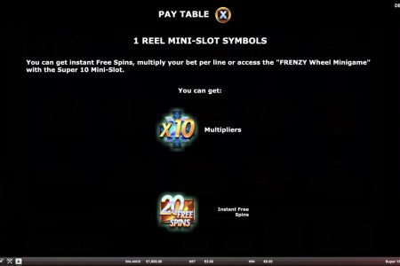 1 Reel Mini-Slot Symbols