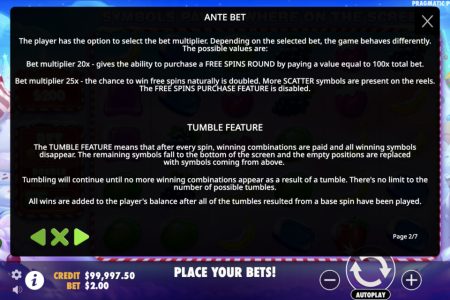 Apuesta Ante y Funciones Tumble