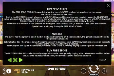 Giros Grátis e Aposta Ante e Compra de Bônus