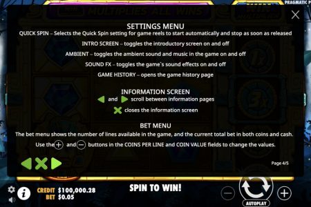 Menu de Configurações