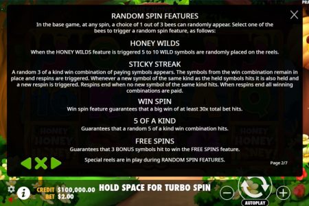 Regras das Funcionalidades de Giro Aleatório