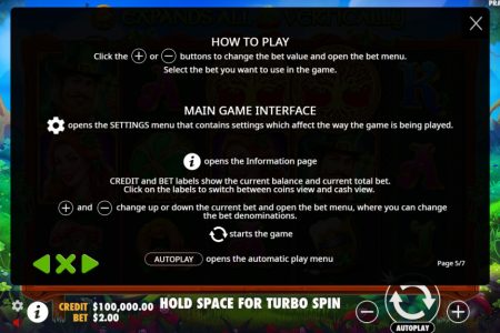 Informações dos Botões