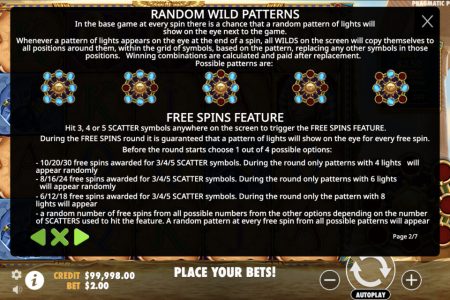 Random Wild Patterns and Free Spins
