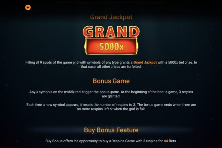 Grand Jackpot and Bonus Game