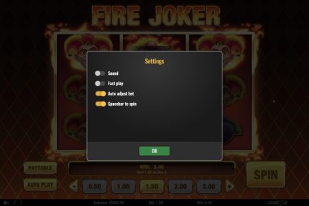 Menu de Configurações
