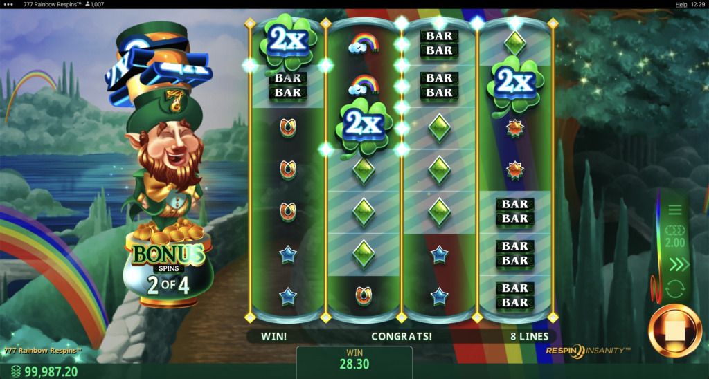 Bonificación de 777 Rainbow Respins