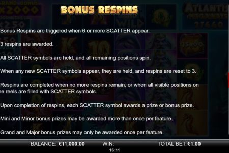 Bonus Respins rules