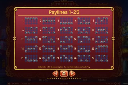 Pay Lines 1-25