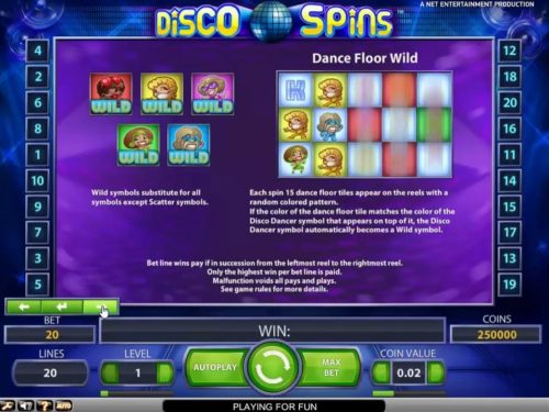 Regras da função Wild no dance floor